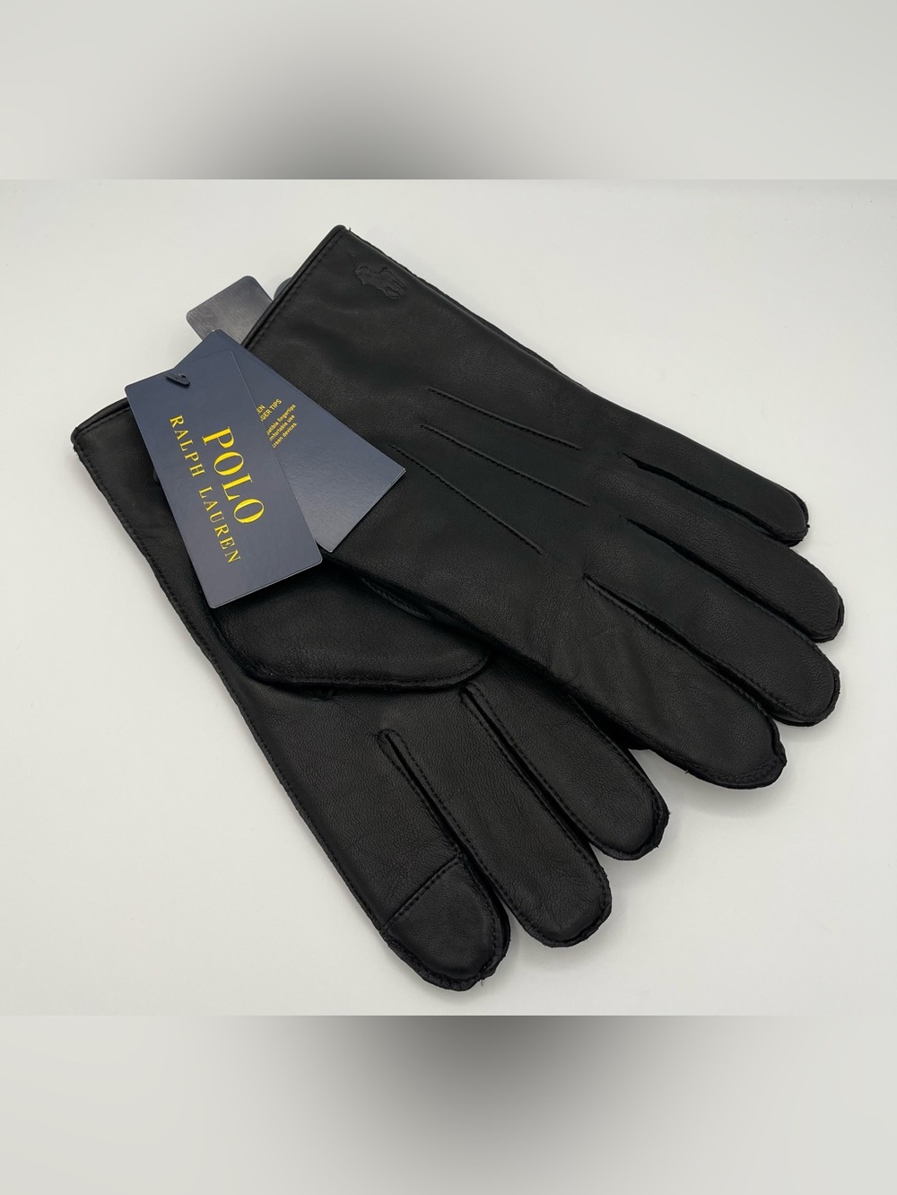 Polo by Ralph Lauren Black Sheep Skin Leather Men's Gloves L